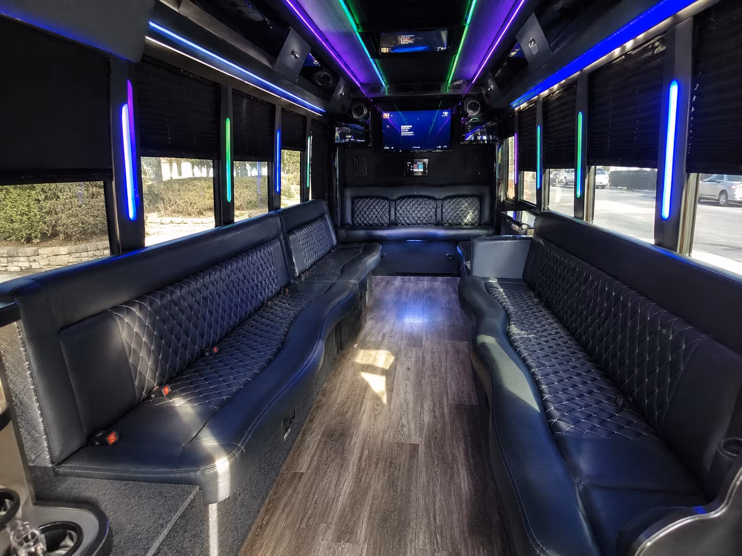 hammond 15 passenger party bus interior