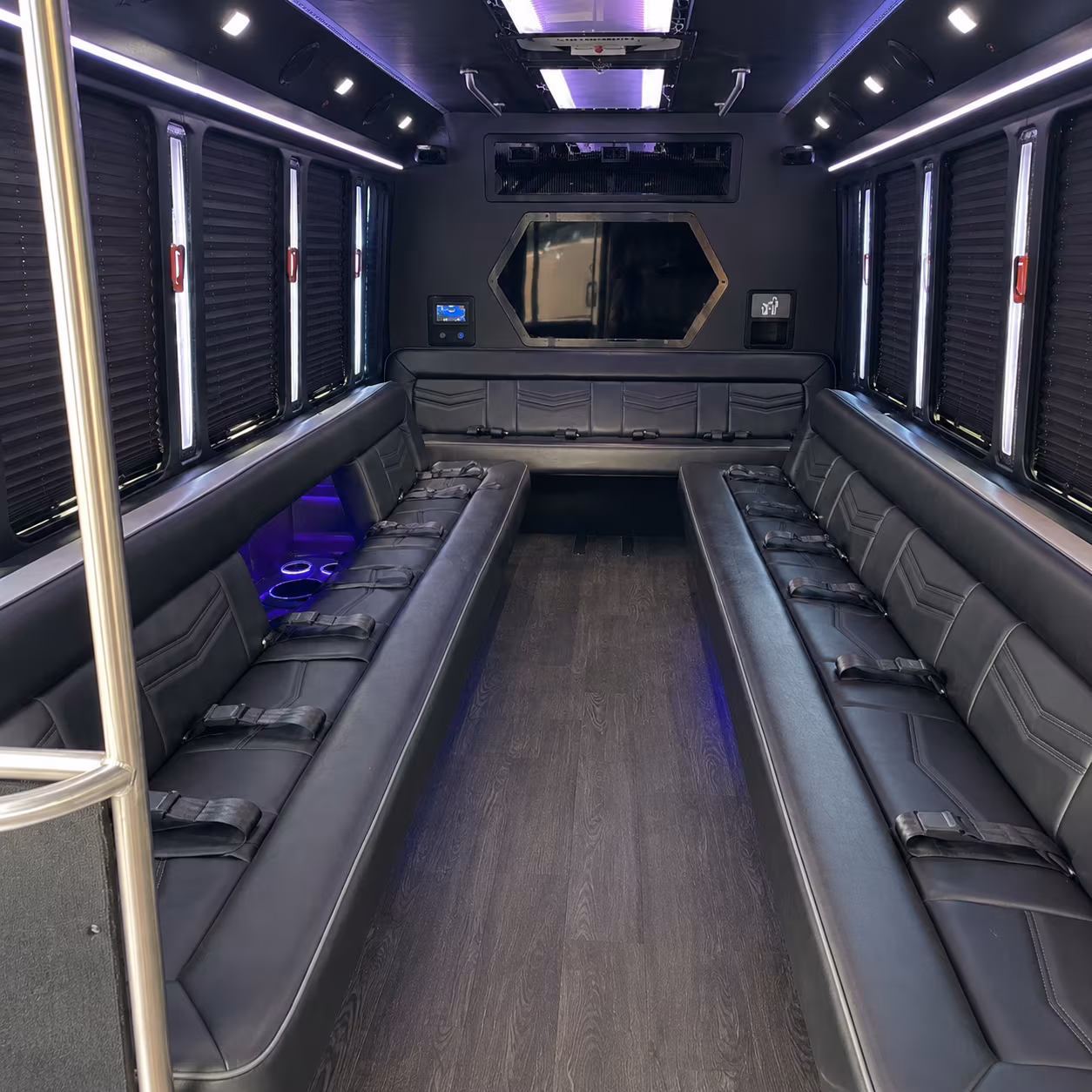 hammond 18 passenger party bus interior