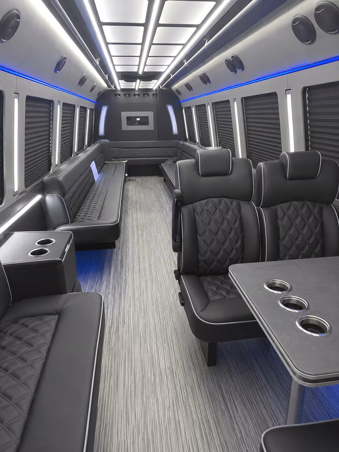 hammond 25 passenger party bus inside