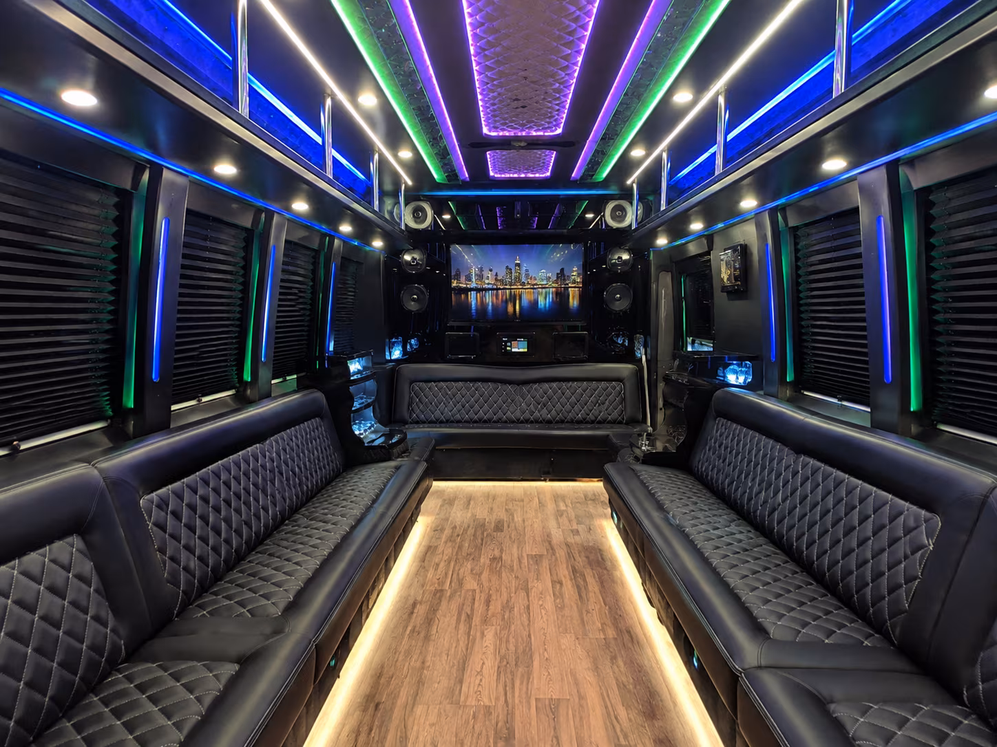hammond 25 passenger party bus interior