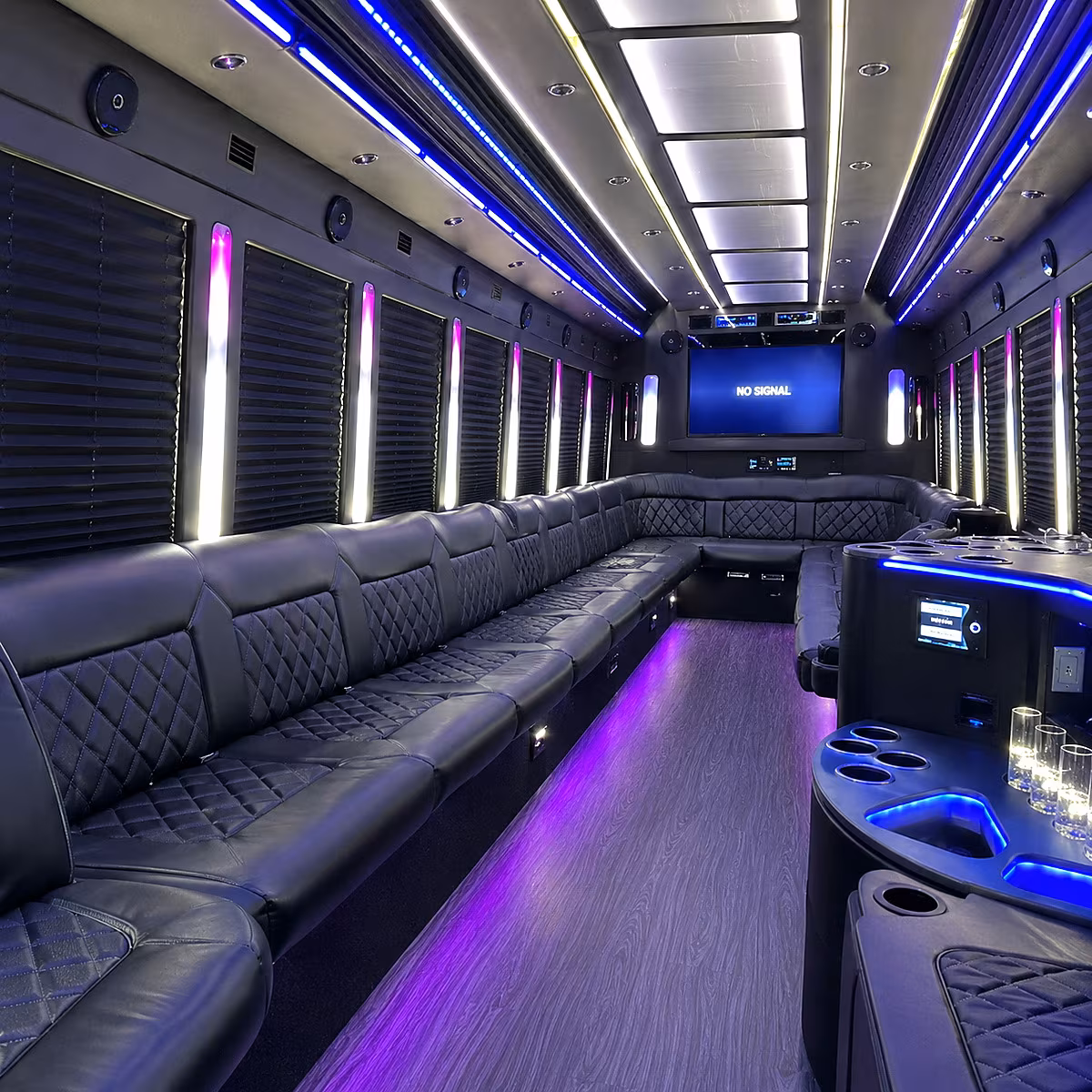 hammond 30 passenger party bus inside