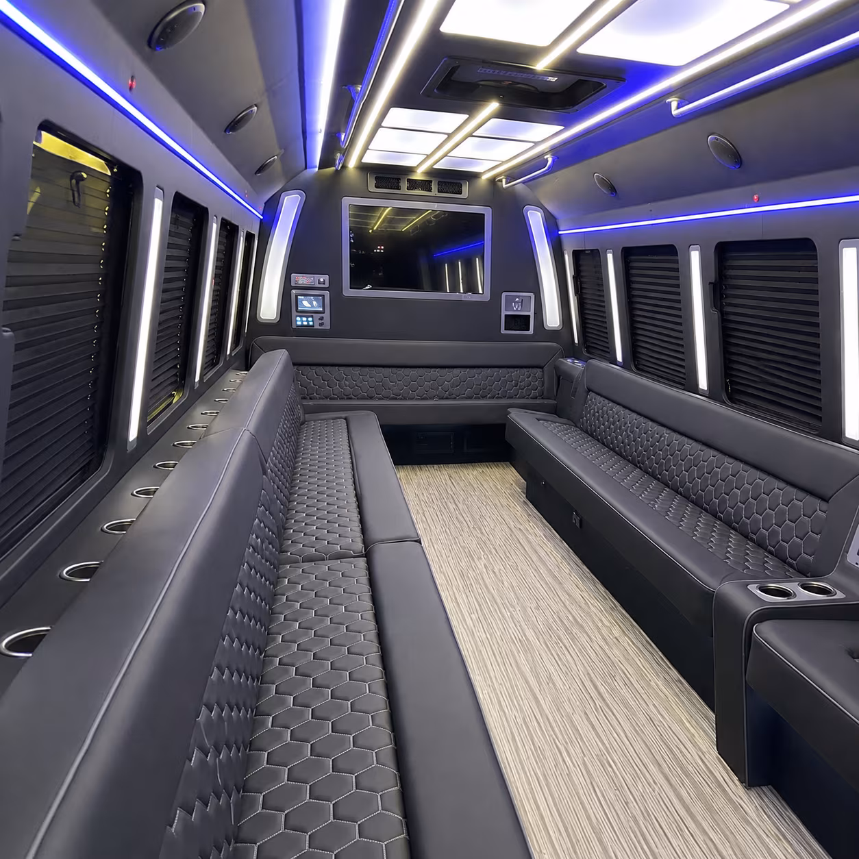 hammond 40 passenger party bus inside