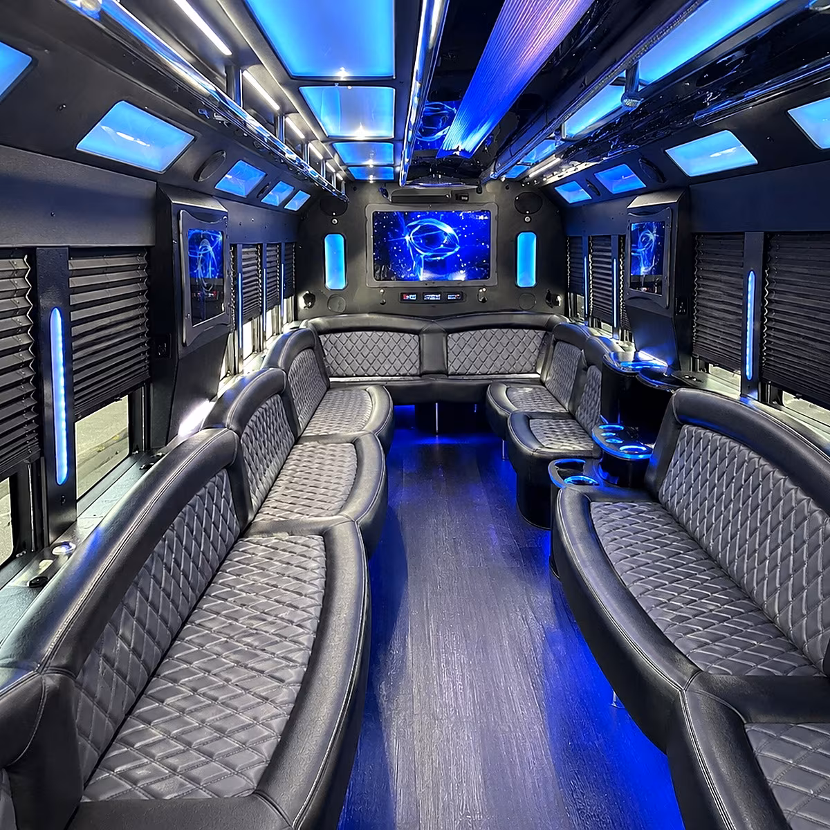 hammond 50 passenger party bus interior